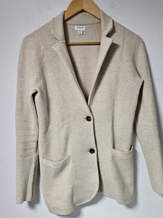 J. Crew Sweaters - J. Crew Women's Cream Knit Blazer Sweater Size XS